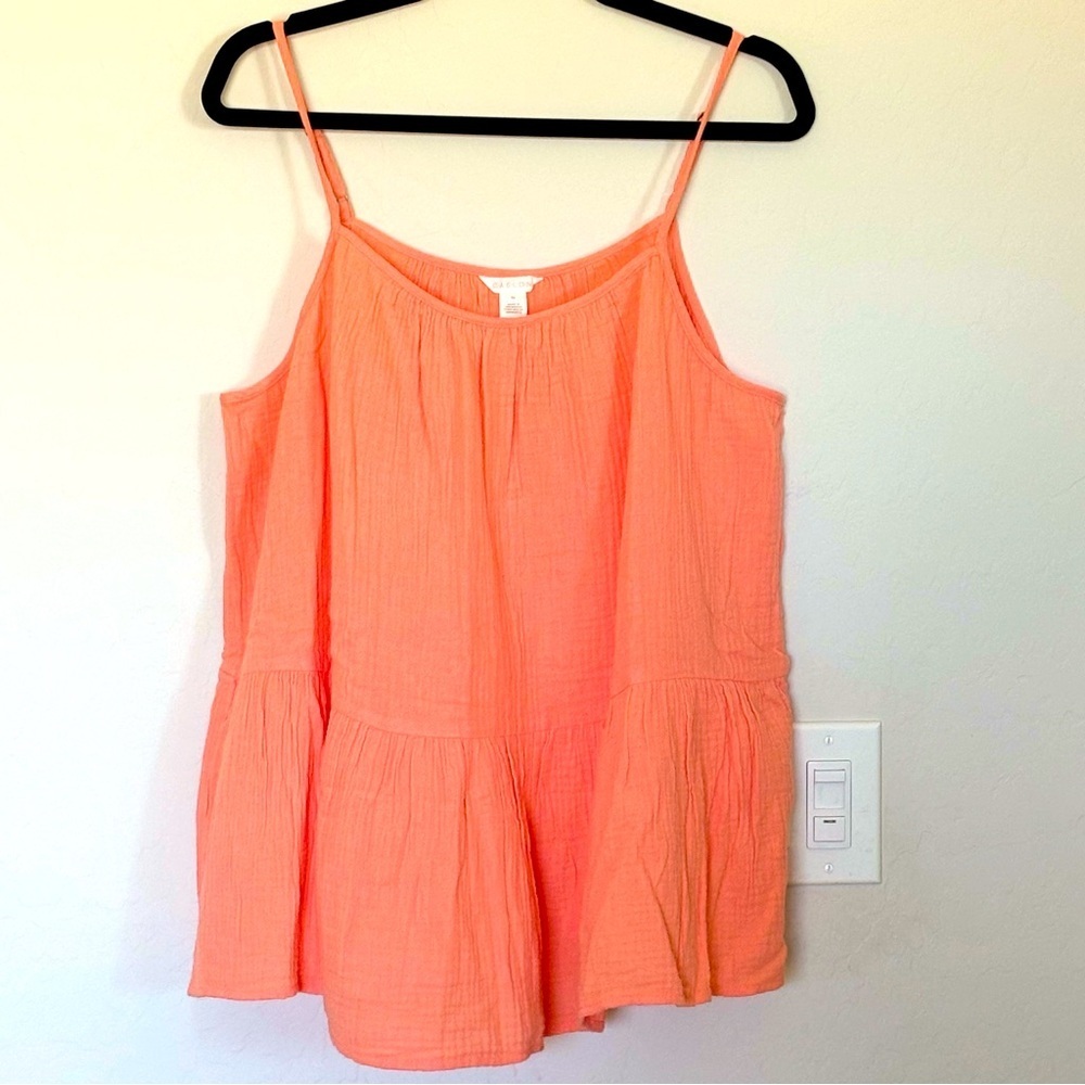 Caslon XL Cotton Gauze Tank Top NWOT In Coral Adjustable Strap